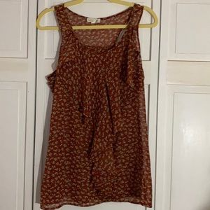 Adorable Long Top Ruffle Print Top